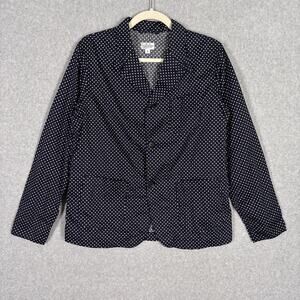 Engineered Garments Blazer Sz‎ 3 Navy Polka Dot Cotton Jacket Shirt Quiet Luxury